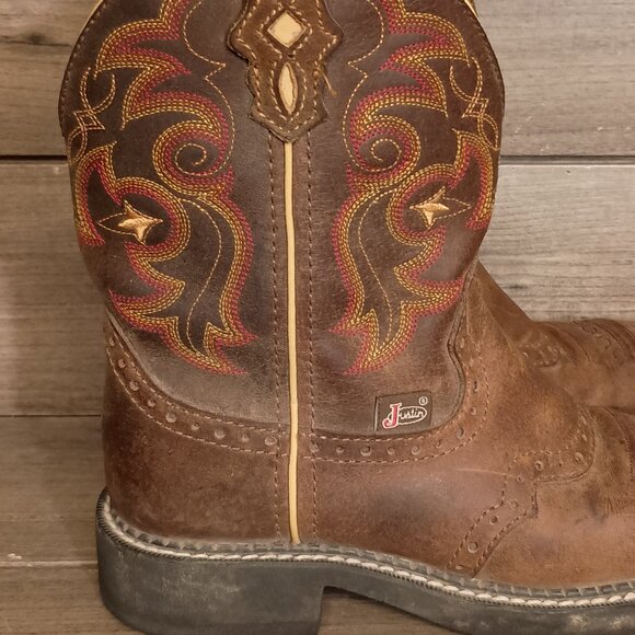 Justin Gypsy Western Cowgirl Boots L9960 Size 5B Brown Leather - Picture 3 of 15